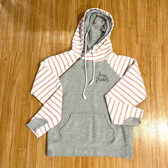 Hey Friends(featured on Drew Barrymore Show)Double Hooded Sweatshirt & tee. - Picture 2 of 14